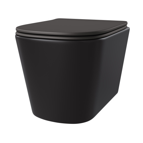 Унитаз подвесной Taliente Correto CR25200 Nero черный матовый с сиденьем микролифт безободковый душевой смыв